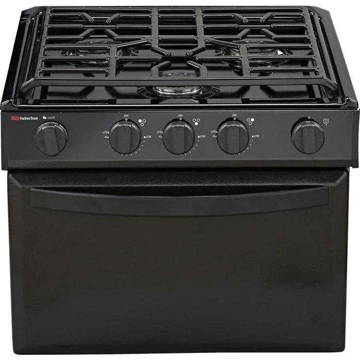 Suburban 17" Black 3-Burner Range 3 Suburban 17" Black 3-Burner Range