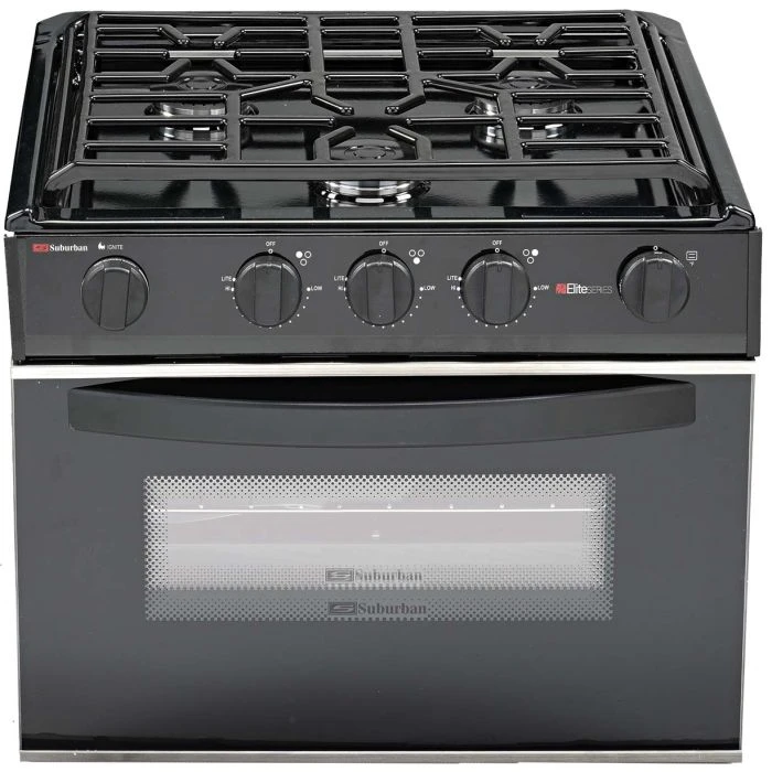 Suburban 17" Sealed Burner Black 3-Burner Range 3 Suburban 17" Sealed Burner Black 3-Burner Range