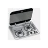 Dometic Stainless Steel 2 Burner Drop-In Cooktop W/ Glass Lid -Rv Equipment dometic ce99 zf view 1